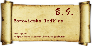 Borovicska Izóra névjegykártya